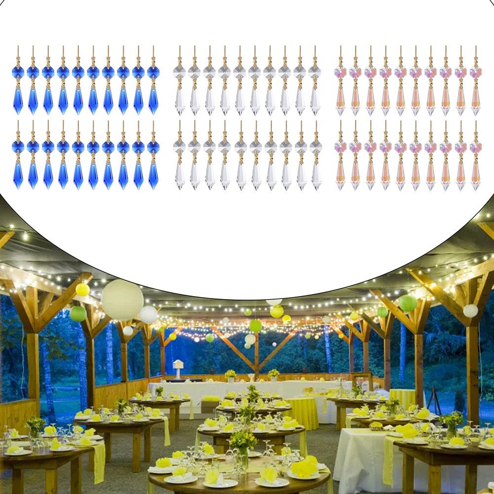 20-piece Clear Crystals Icicle Prisms AB Crystals U-shaped Teardrop-shaped Prisms Chandelier Glass Crystals Pendant