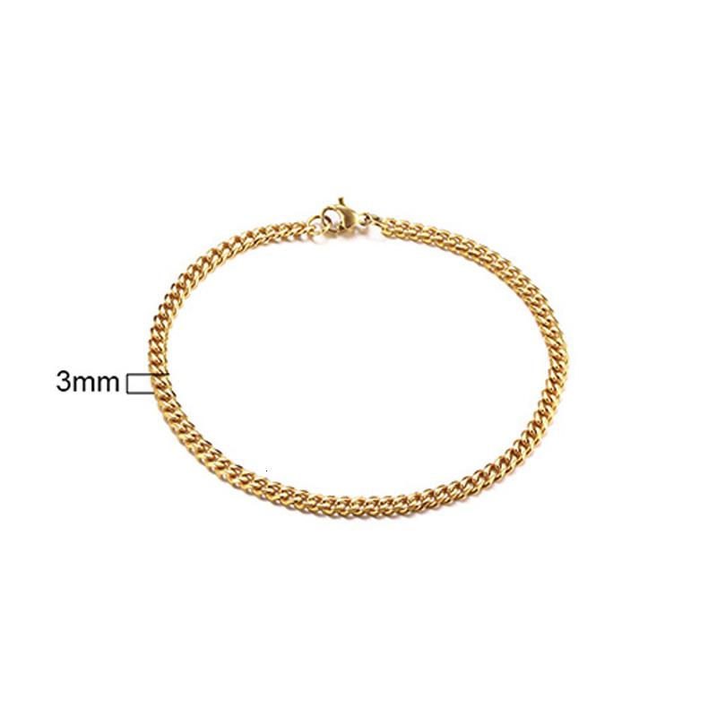 Curb Kubanische Gliederkette Armband für Männer Frauen Paare Edelstahl Armbänder 3mm bis 11mm für Freund Ehemänner