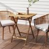 Outdoor Coffee Table Foldable Wooden Garden Table for Patio Balcony Natural Wood