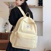 Schoolbag Large Capacity Schoolbag Girls Junior High School Niche Design Sense College Students Solid Color High Value High School Students Simple 