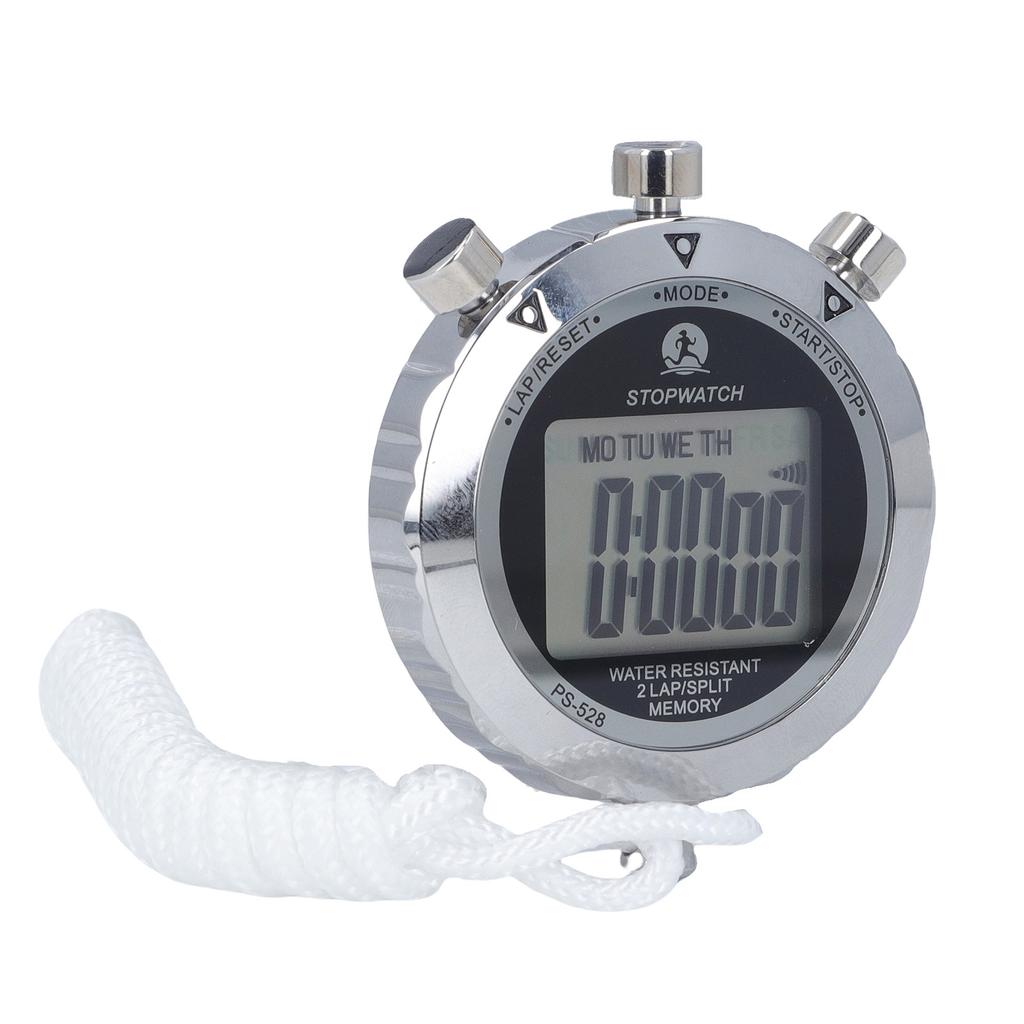 Stoppuhr 0,01 Sekunde Zeitmessung Metall Stoppuhr mit Alarm Kalender für Sportwettkämpfe Spiele