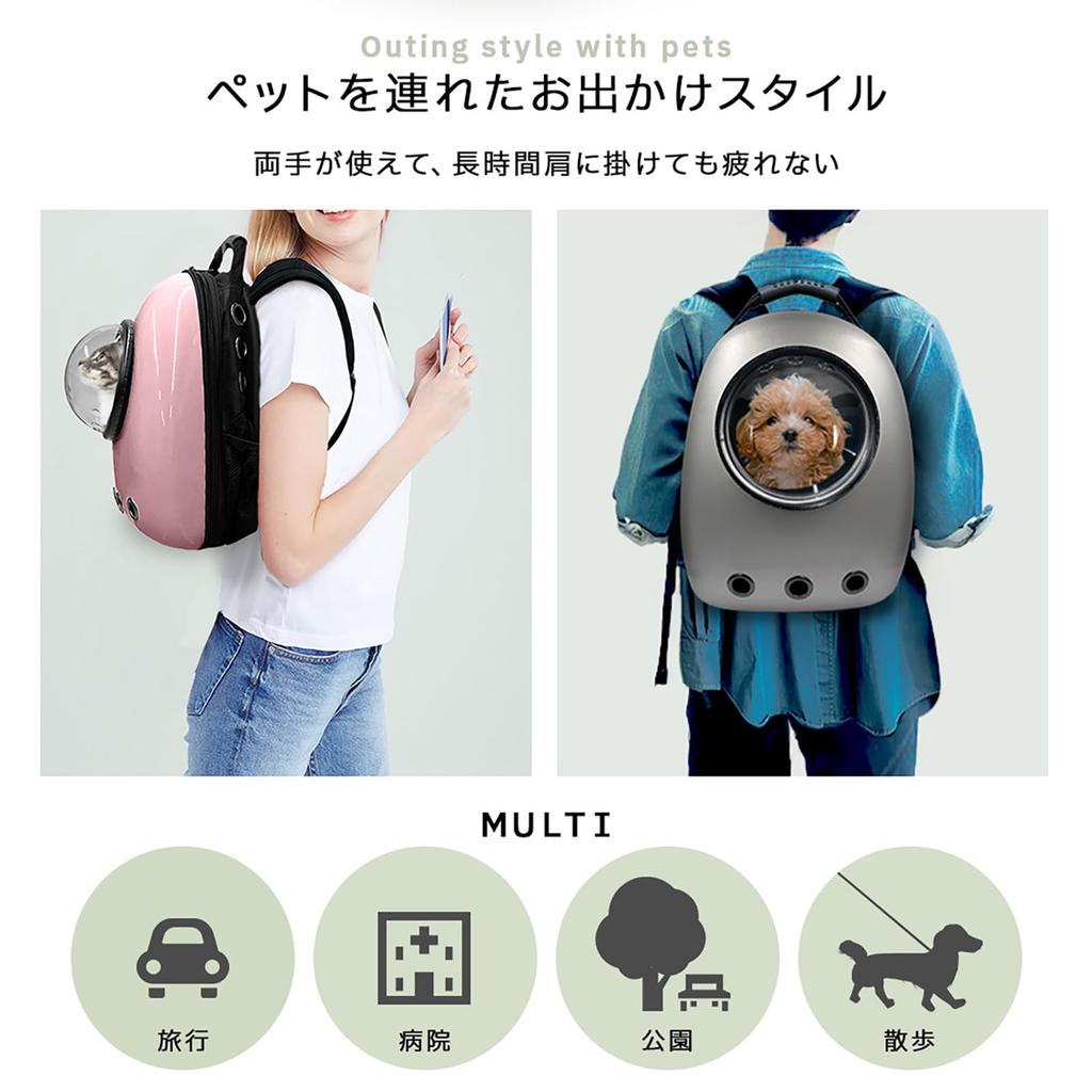 Best Answer Pet Backpack Carrier Bag Spaceship Capsule Shape Pet Bag Cat Dog Pet Supplies Dome Bag Travel Outing Dot