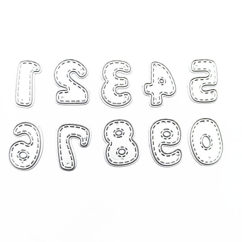 0 bis 9 Zahlen Digital Metall Stanzformen DIY Scrapbooking Papier Fotoalbum Basteln Form Karten Prägeform Schablonen für Deko