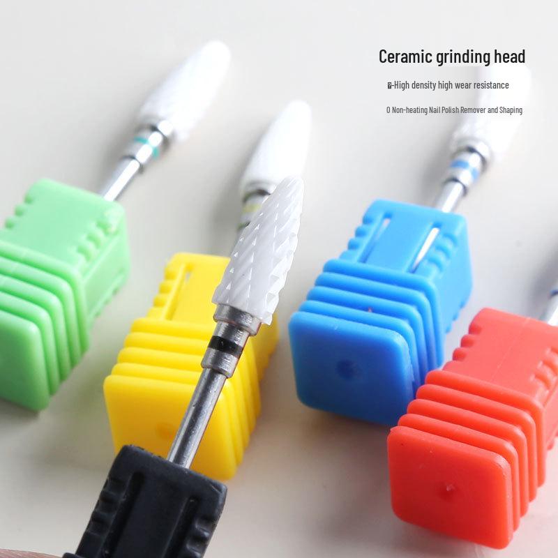 Nail Art Dual-Step Ceramic Grinder: Corn & Bullet Head