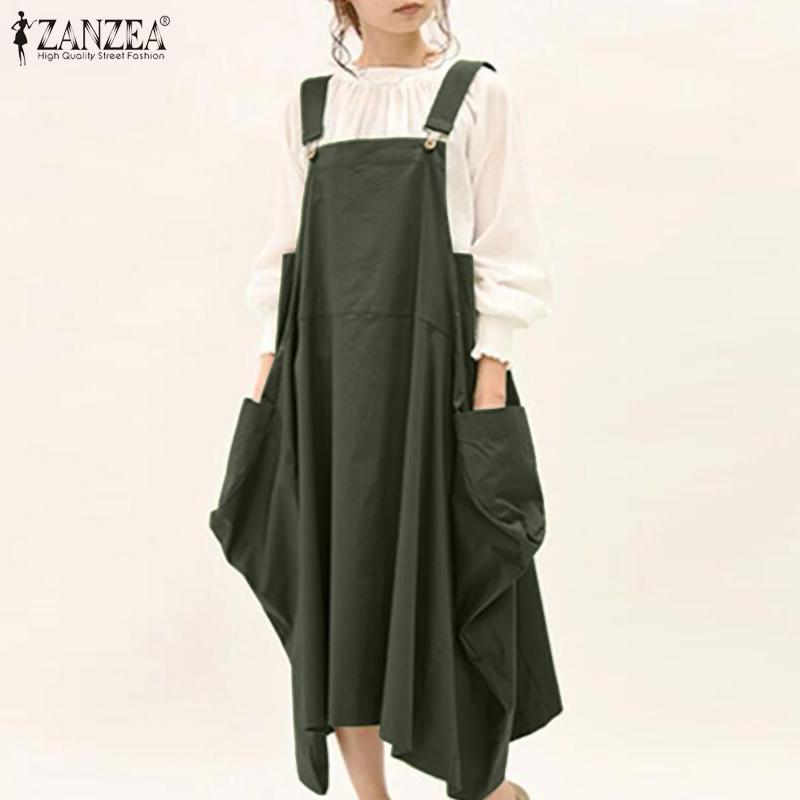 loose dungaree dress