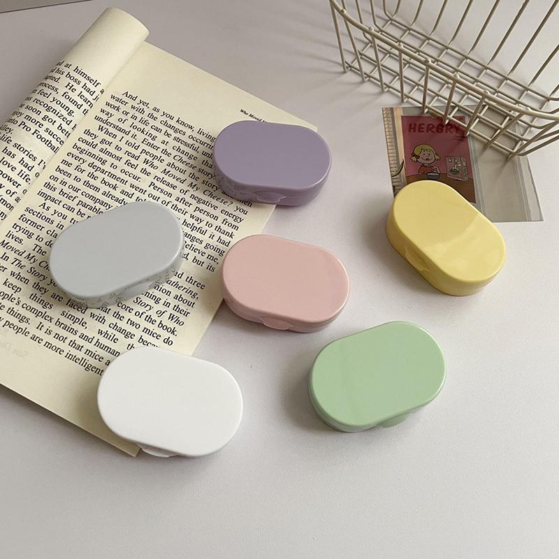 Přenosná mini krabička na kontaktní čočky se zrcátkem, plastové pouzdro na kontaktní čočky, barevná krabička na čočky Macaron, krabička na péči o čočky, cestovní, venkovní, domácí, dárková