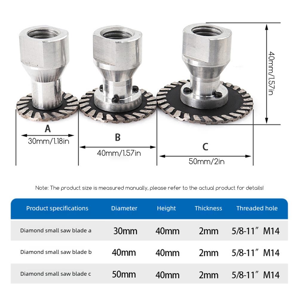 30/40/50mm Mini Diamond-Cutting Blades Removable Flange Small Diamond-Cutting Discs Fast Smoothing Tile Glass Stone Hard Cut