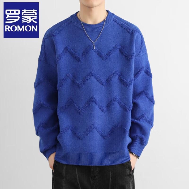 

Luo Meng Men s Loose-Fit Oversized Round Neck Knit Sweater 4XL