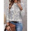 Womens Round Neck 3D Dinosaur Print Tee - Casual Fit 7/8 Sleeve 2025