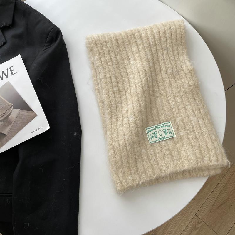 

Зимний однотонный шарф из мохера в корейском стиле для женщин - мягкий, уютный вязаный дизайн для студентов