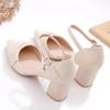 zapatos de mujer lady cute pointed toe beige office career work pumps women fashion buckle strap spring summer heel shoes ga323