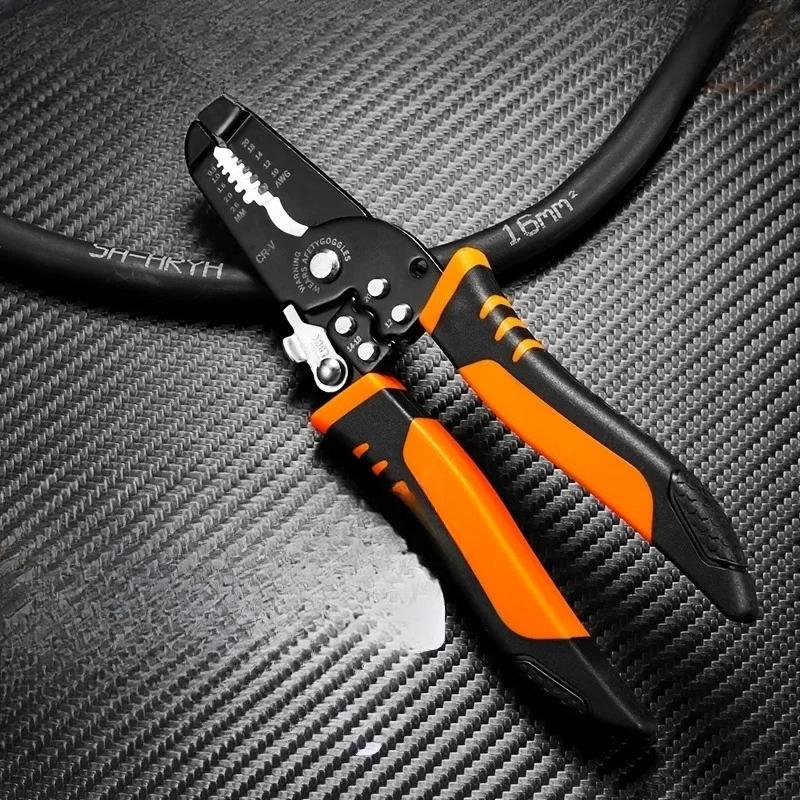 Professional Wire Working Tool-Combines Wire Cutting, Stripping and Crimping Functions,Essential Cable Stripper for Electricians