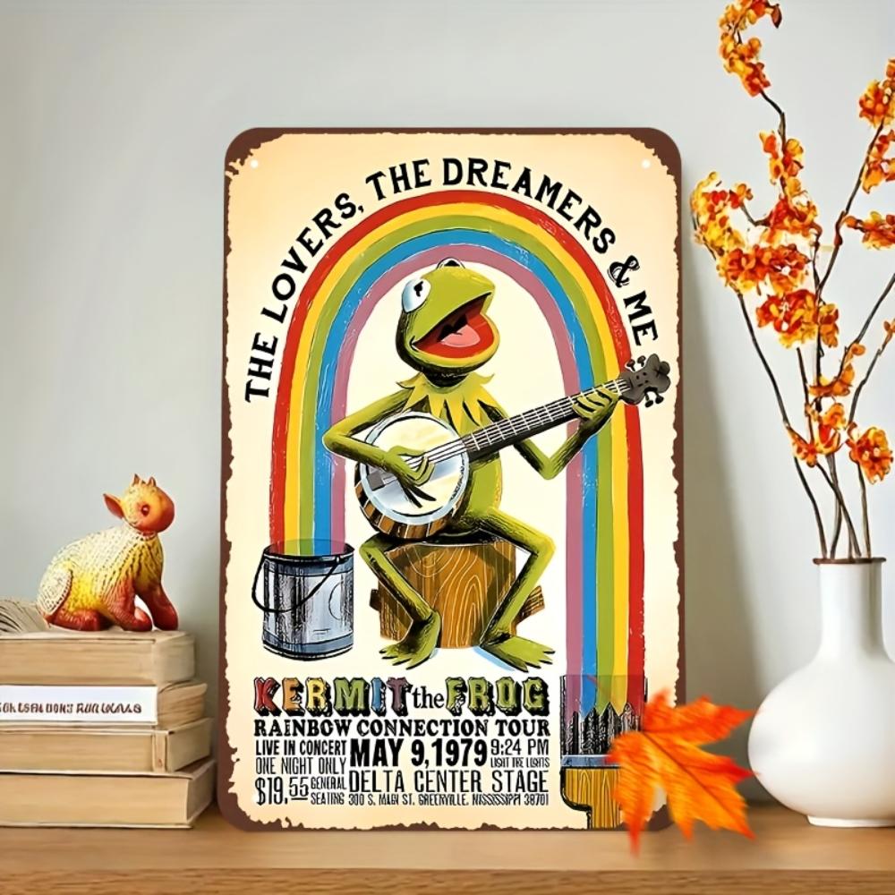 

Kermit the Frog Metal Poster - Rainbow Tour Vintage Art - Frameless Wall Decor for Home & Workspaces 20x30cm（7.8x11.8inch）