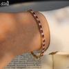 EFFIE QUEEN 3mm Pavé Roter Rubin Rundschliff Tennisarmband 925er Sterlingsilber Zirkon Diamant Armbänder Hochzeits Schmuck Geschenk SB138