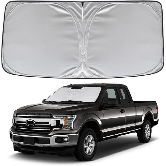KAYZT Windshield Sun Shade For F150 2015- Foldable Sunshade Front Window  Fit Accessories