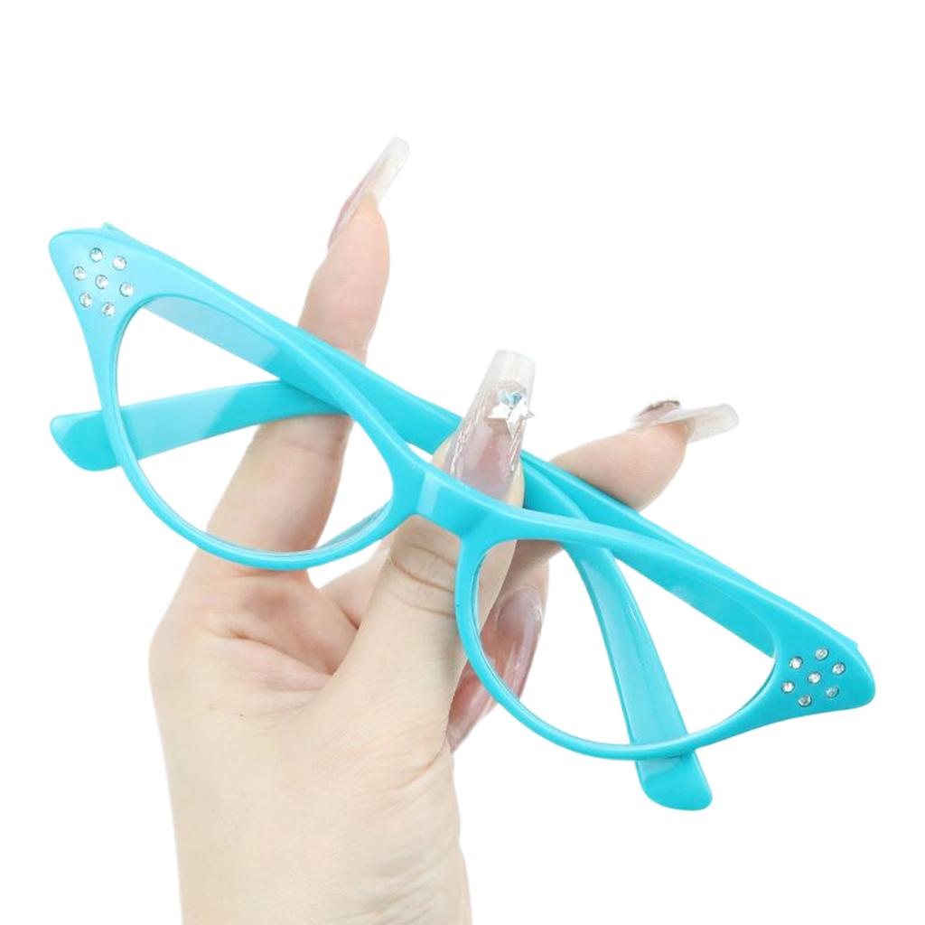 Vintage Glasses for Adult and Kids with Rhinestones Unisex Nerd Styles Clear Lens Glasses for Cosplay Costume Party