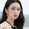 No Makeup, High-End Polygonal Metal Frame Glasses, Anti-Blue Light, Light-Sensitive Discoloration, Can Be Equipped With Myopia Flat Glasses