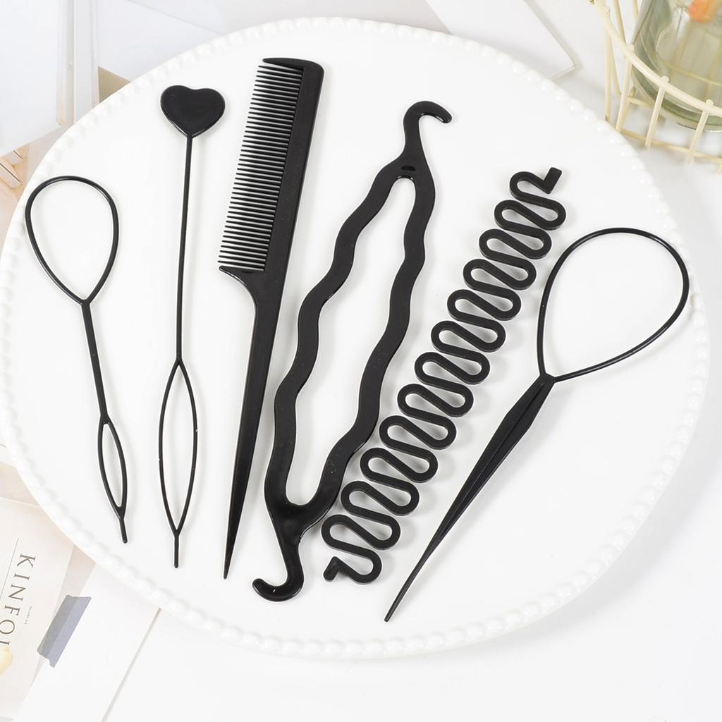 6Pcs/Set Multiple Magic Hair Braided Tool Women Girl Hair Donut Bun Maker Hairpins Twist Hair Clip Styling Tool Hair Accessory