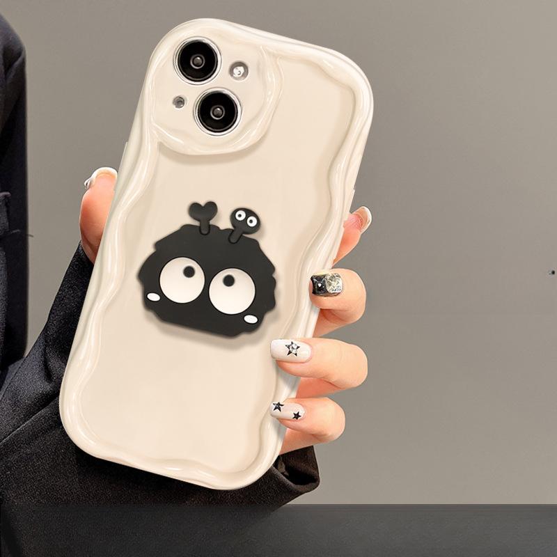 

Применимо к Apple 14promax Чехол для мобильного телефона iPhone 15/13 Трехмерный маленький угольный шар Кукла 12mini Силикон 78p iPhone 13 Pro