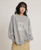 WAIKEI Vintage Cloud Drawing Raglan Sweatshirt Gray