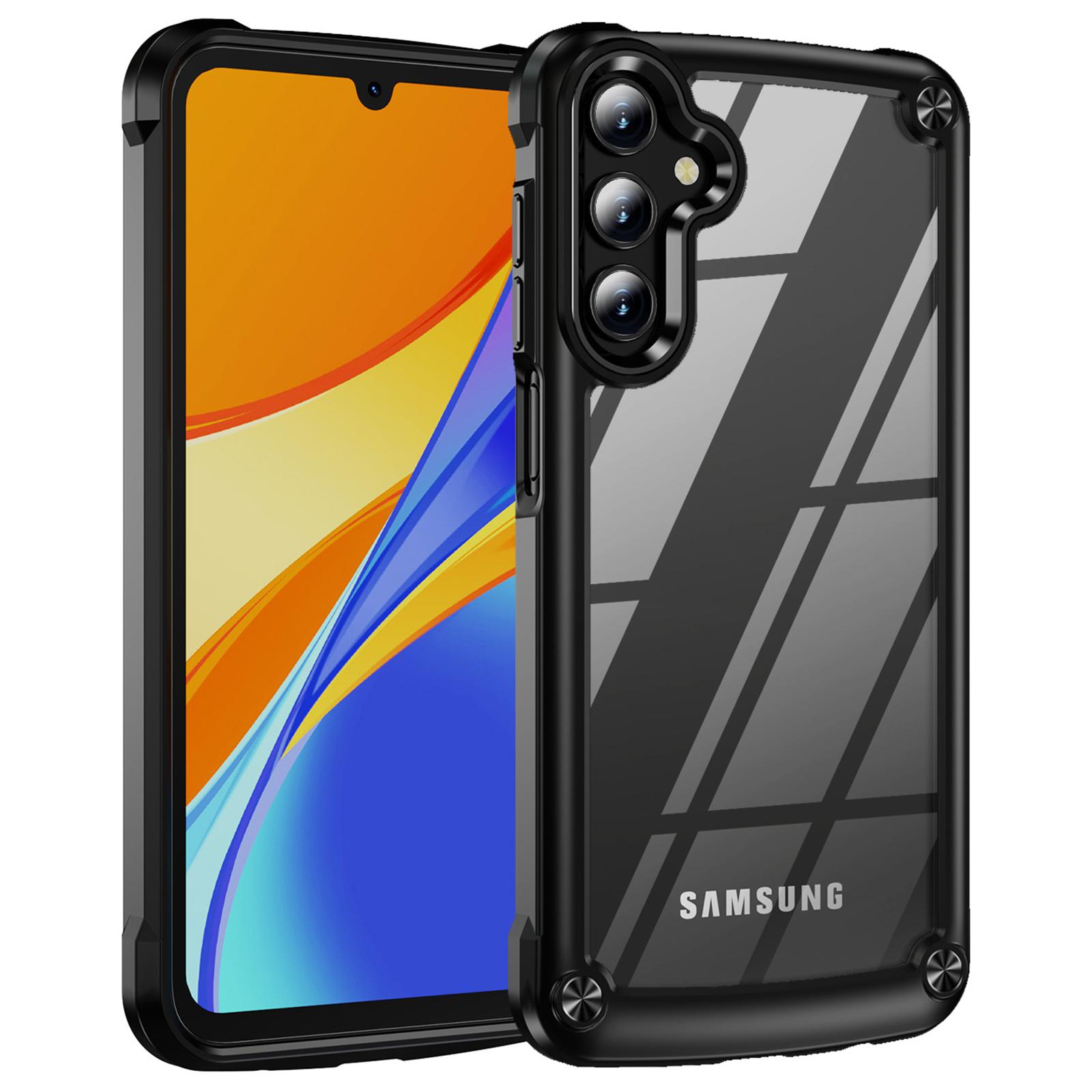 

Для Samsung Galaxy A35 5G Чехол TPU Рамка Прозрачная PC Задняя Крышка Телефона Black
