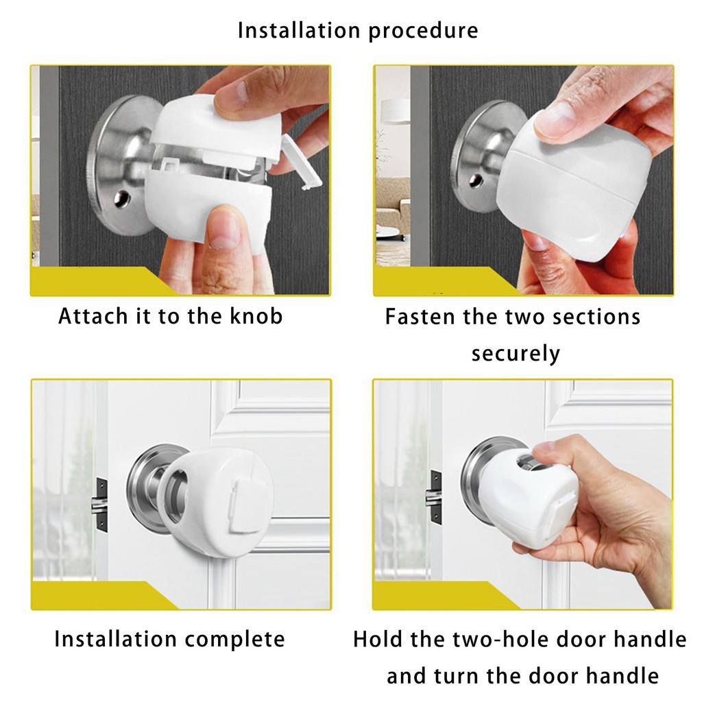 Baby Safety Door Knob Protective Cover Child Proof Designing Prevent Accidental Opening Enhancing Home Security