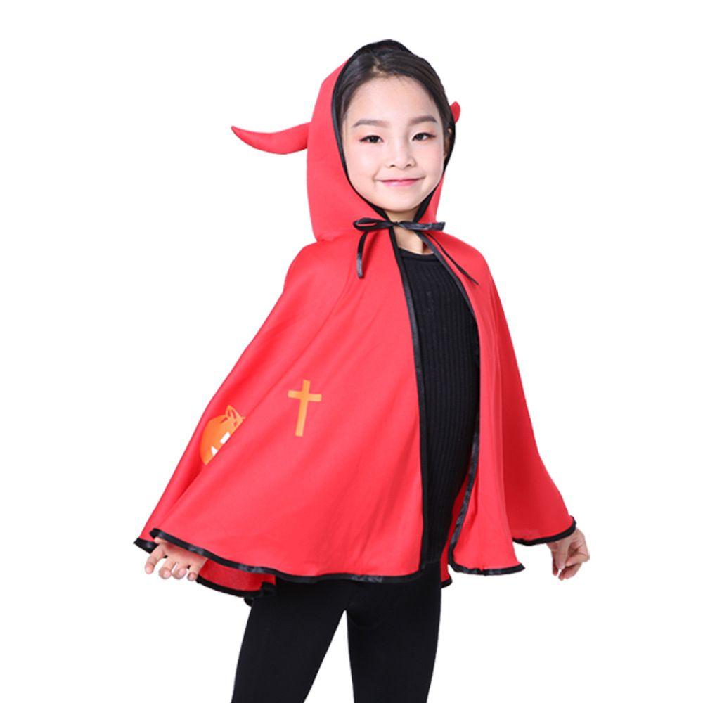 Party Cloak Cartoon Children Day Cosplay Props Devil Horn Cloak Cosplay Costume Hooded Cloak