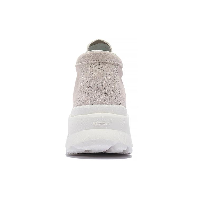 Li Ning Leather Boot Cushioning Slip Resistant Abrasion Resistant Height Increasing Thermal Mid Top Casual Shoes Men's AZGS143-1