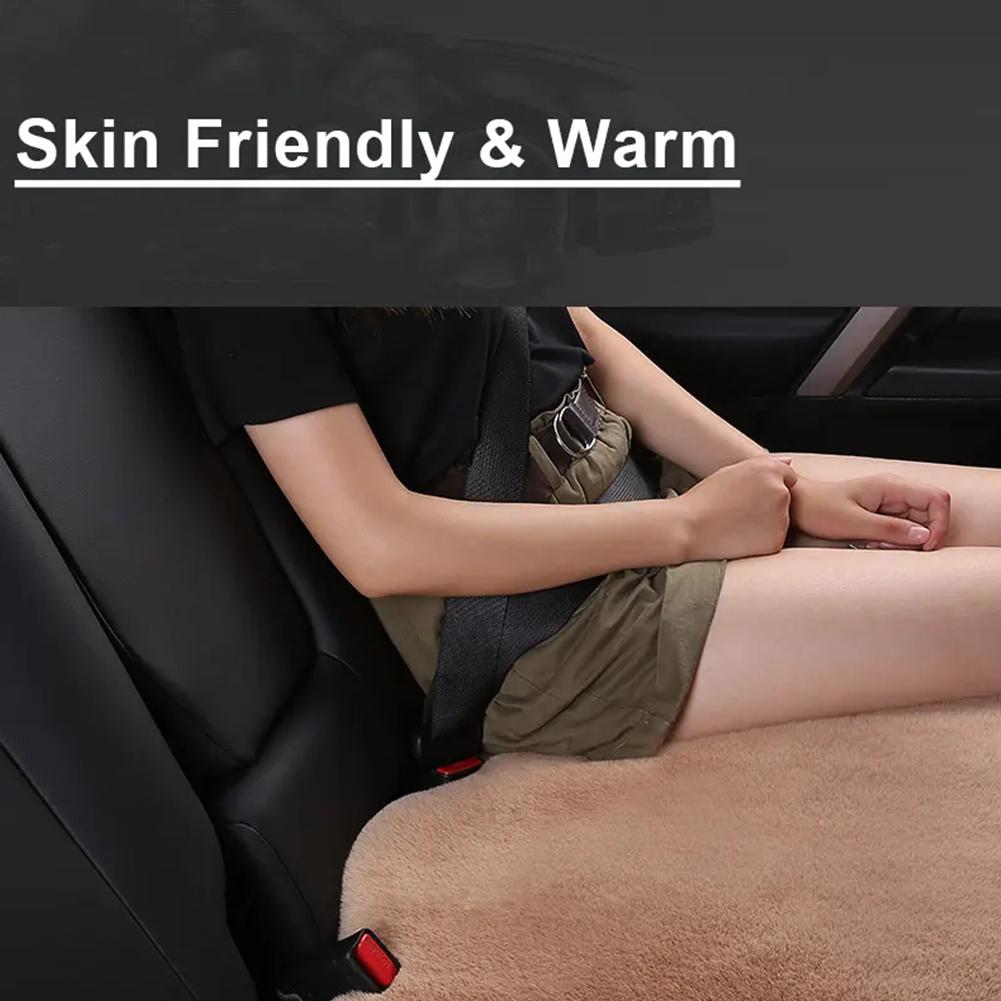 Car Seat Cushion Winter Plush Rabbit Fur Winter Warmth Thick Wool One Piece Square Cushion for Main Driver or Co-pilot