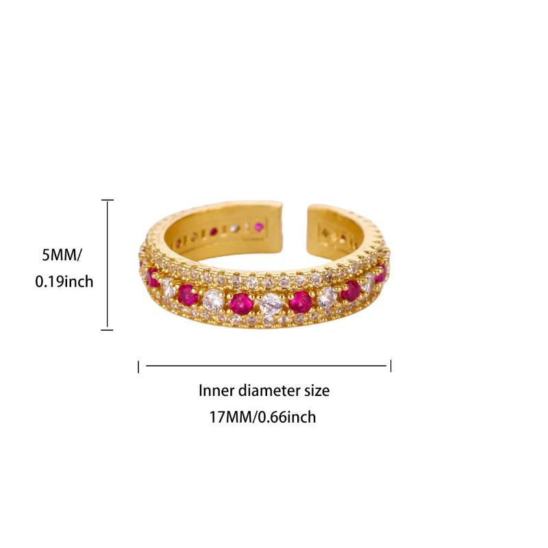 Vintage Gold Enamel Zircon Court Style Ring Women's Fashion High Sense Autumn and Winter Ring Opening