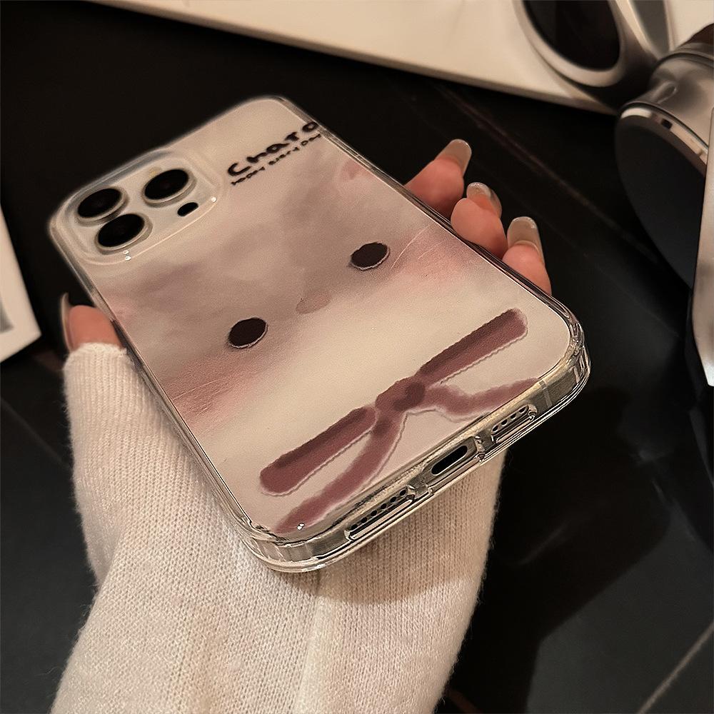 Cute big face cat phone case for 11/12/13/14/15