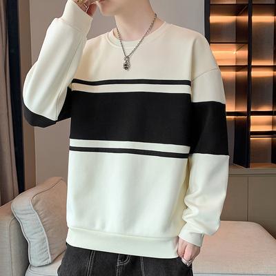 Round Neck Sweatshirt Men's Autumn New Loose Pullover Casual Versatile Handsome Long-sleeved T-shirt Top