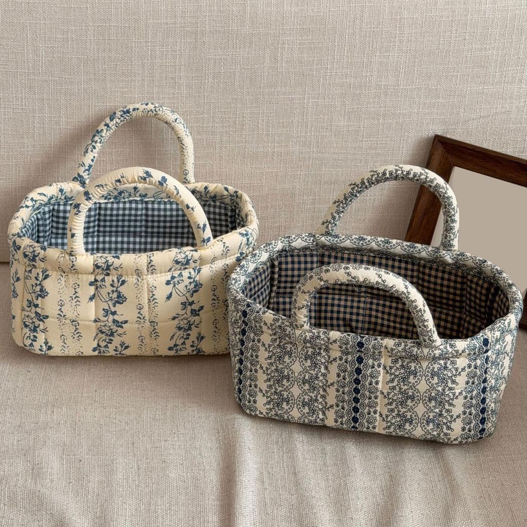 Boho Fabric Storage Basket Collapsible Quilted Storage Hamper Large Capacity Lightweight for Nursery Bedroom Laundrys Room Decor