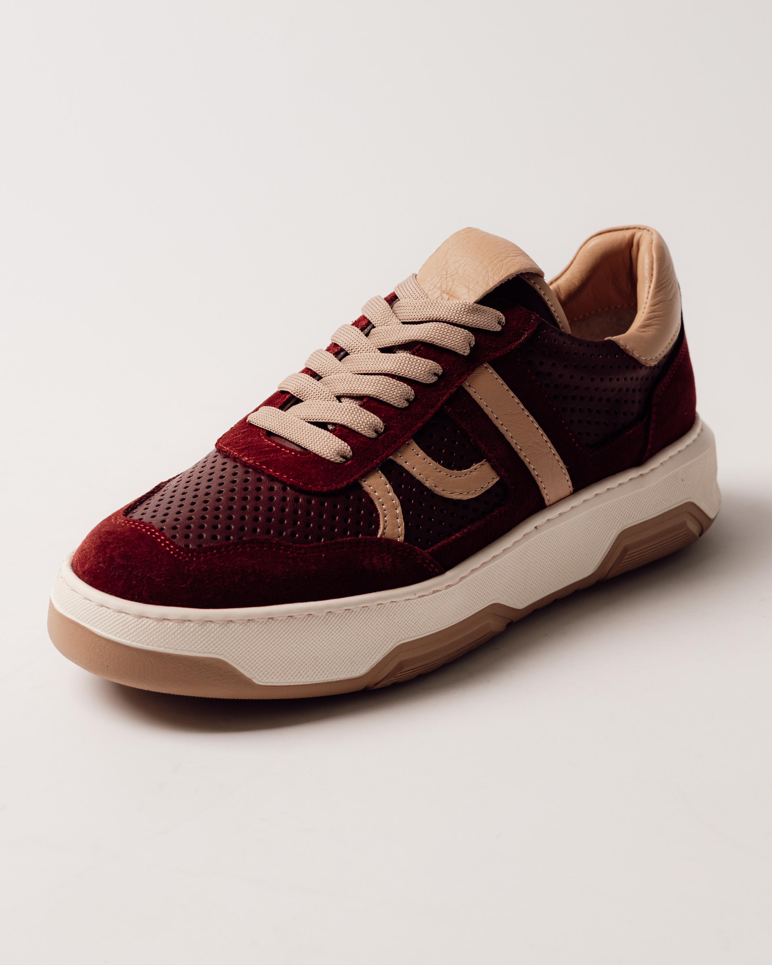 

Sneakers Aquamarin 26156 37 burgundy leather suede 40 бордовий