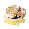 Storage Box Cartoon Trolley Shape Display Case with Handle And Rotating Dust-Proof Cover Organizer for Dolls Jewelry Stationery