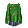 Women's Fashion Long Sleeve Christmas Snowman Snowflake Print Jacket Cardigan