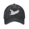 Eagle Graphic Washed Denim Baseball Cap Adjustable Vintage Outdoor Casual Hat for Unisex