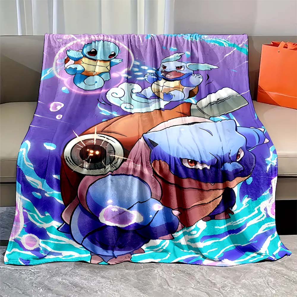 

Multi-Sizes Pokemon Blastoise Cartoon Blanket Flannel Figures Home Sofa Break Fluffy Soft Blankets Children Luxury Gifts 75x90cm