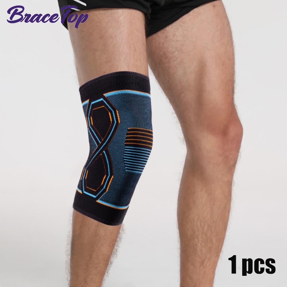 

Спортивный компрессионный наколенник Bracetop для тренировок, эргономичная поддержка коленного сустава для снятия боли, вязаный наколенник для бега, езды на велосипеде, баскетбола S