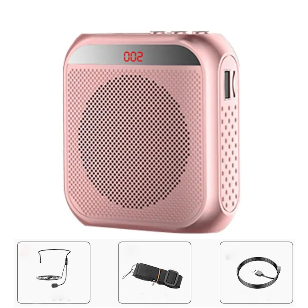 

8 Вт усилитель голоса Мегафон портативный 2200 мА перезаряжаемый аудиодинамик громкоговоритель с микрофоном для учителей экскурсовод розовый