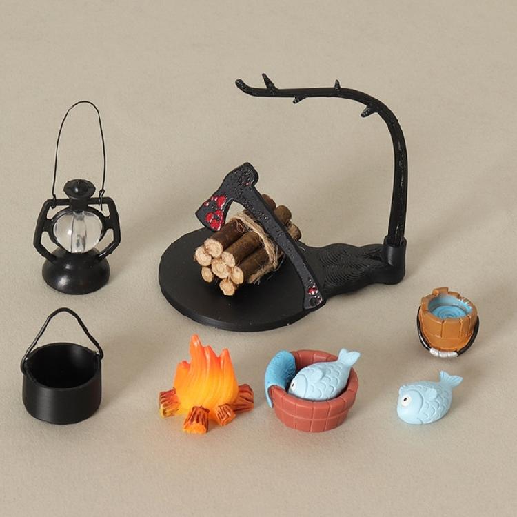 Tiny Wooden Campfire Stack For Camping Displays Miniature DIY Landscape Accessory With Color Detail