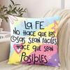 1Pc Spanish Faith Inspirational Quote Throwpillow Cover,Suitable For Sofa,Bedroom,Living Room,Heartwarming Gift For Faith Lovers