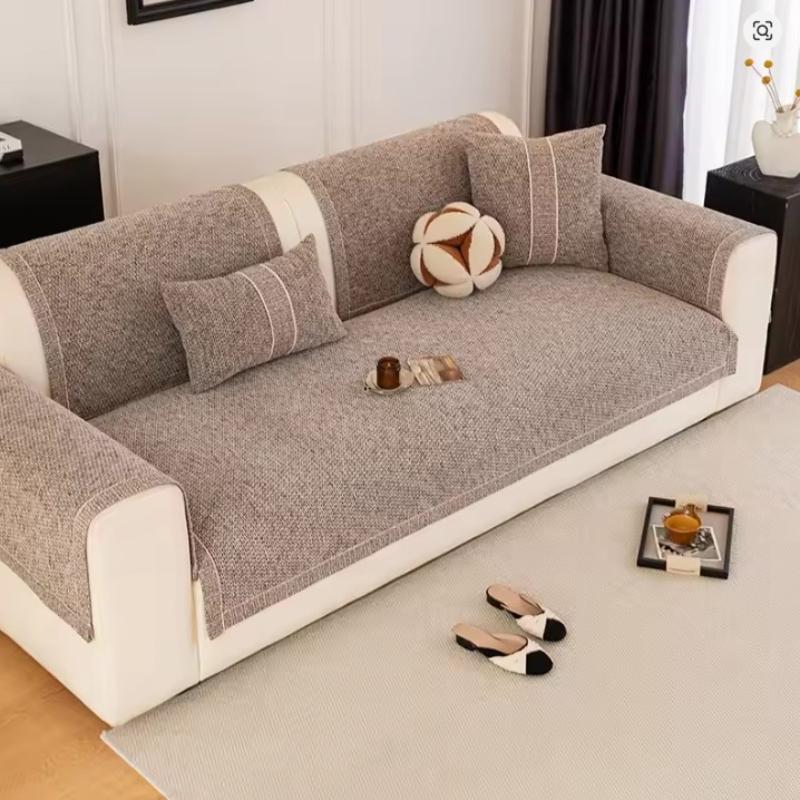 All-Season Anti-Slip Sofa Cushion Simple Leather Sofa Cover Cloth Towel Home Decorative Modern Luxury Living Room Couch Slipcover