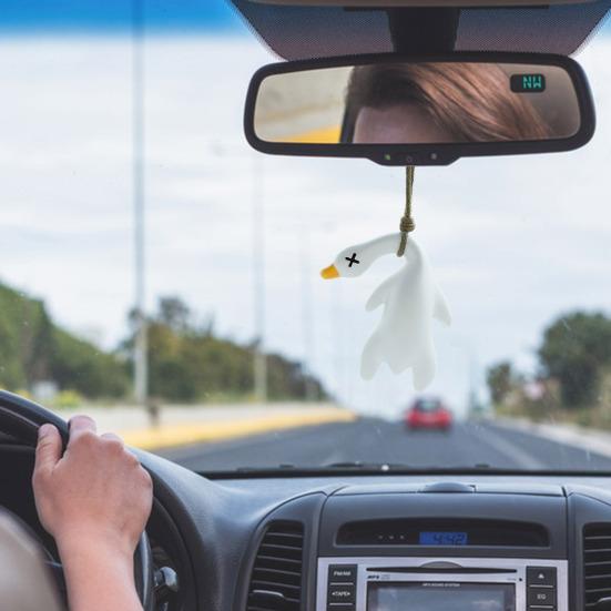 Yousheng Roast Duck Hanging Ornament Car Rearview Mirror Duck Hanging Decoration Resin Animal Figurine Pendant Car Interior Accessories