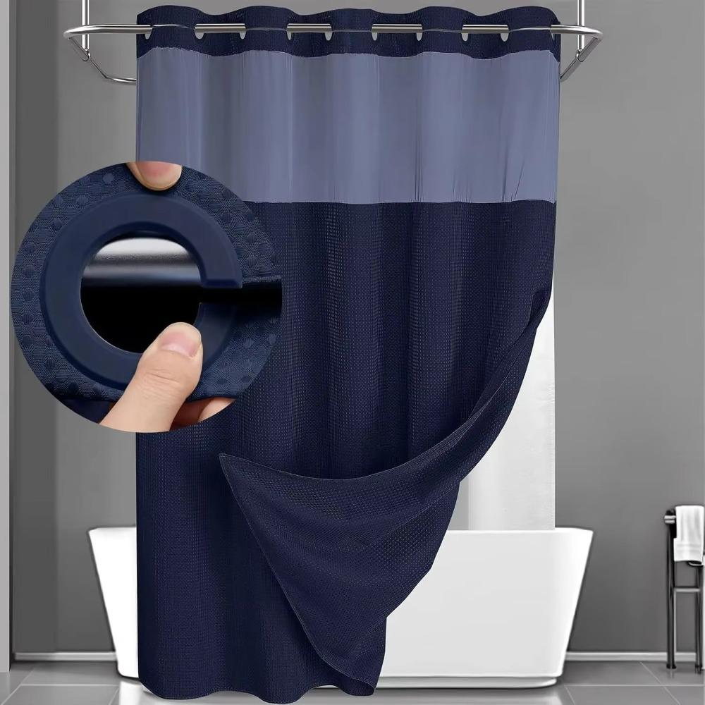Waterproof Waffle Shower Curtain Double-layer Window Curtain Simple Kitchen Door Curtain Household