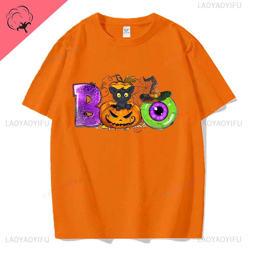 JUST WAITING FOR HALIOWEEN Halloween T Shirts PumpkinCandyBonesSkeletonfunny Halloween Costume Cotton Shirt Graphic T Shirts