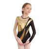 Gymnastics Leotards for Girls Shiny Sparkle Ballet Dance Athletic Leotards Long Sleeve Bodysuit