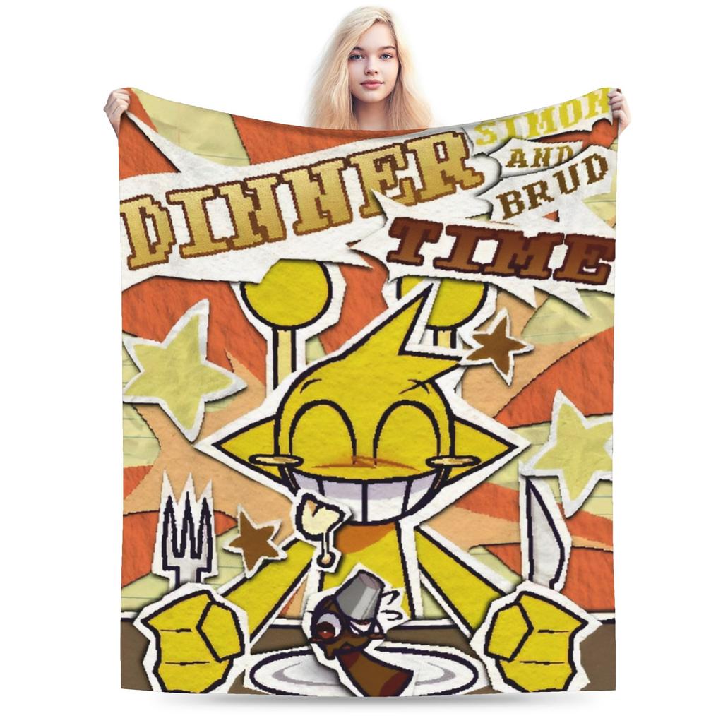 Cartoon Sprunki Music Game Blanket Fleece Soft Throw Blanket for Bedding Couch Bed Rug