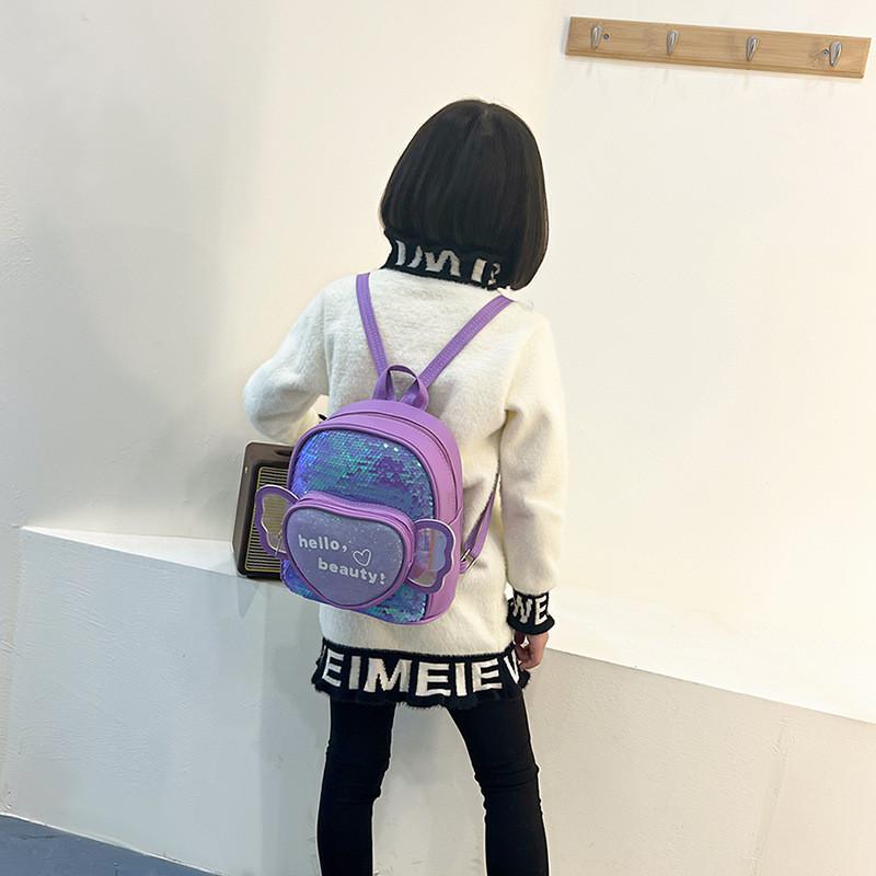 Love Book Children Wings Bag Kindergarten Cartoon Cute Glitter Leisure Small Bag