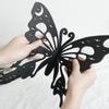 Black Wooden Hollow Butterfly Crystal Storage Shelf - Simple Wall Decoration for Home and B&B